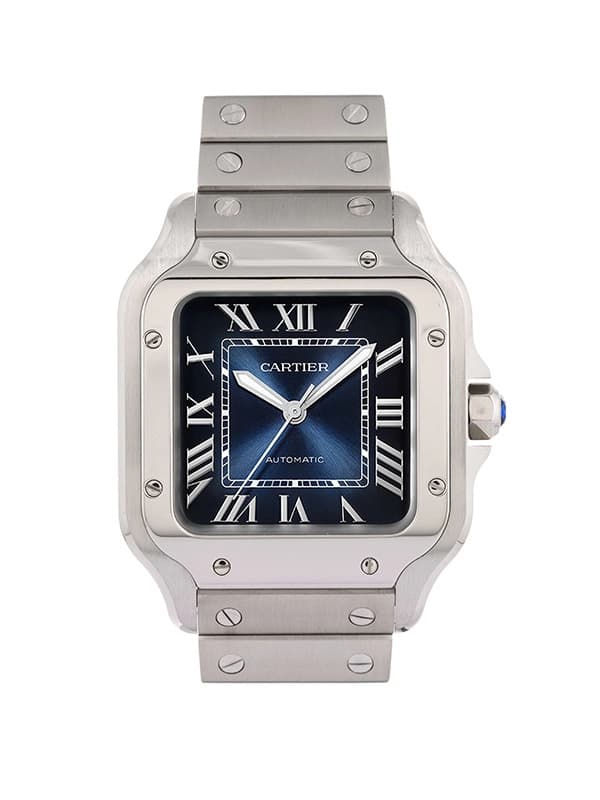 CARTIER SANTOS DE CARTIER MODELLO MEDIO BLU IN ACCIAIO REF. WSSA0063