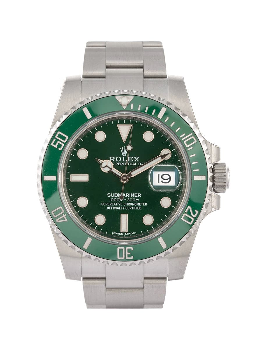 ROLEX SUBMARINER DATE VERDE HULK FULL STICKERS NOS 40MM IN ACCIAIO REF. 116610LV