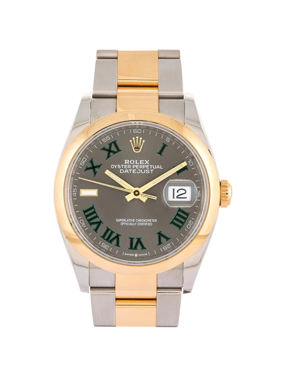 ROLEX DATEJUST WIMBLEDON 36MM IN ACCIAIO E ORO GIALLO 18KT REF. 126203