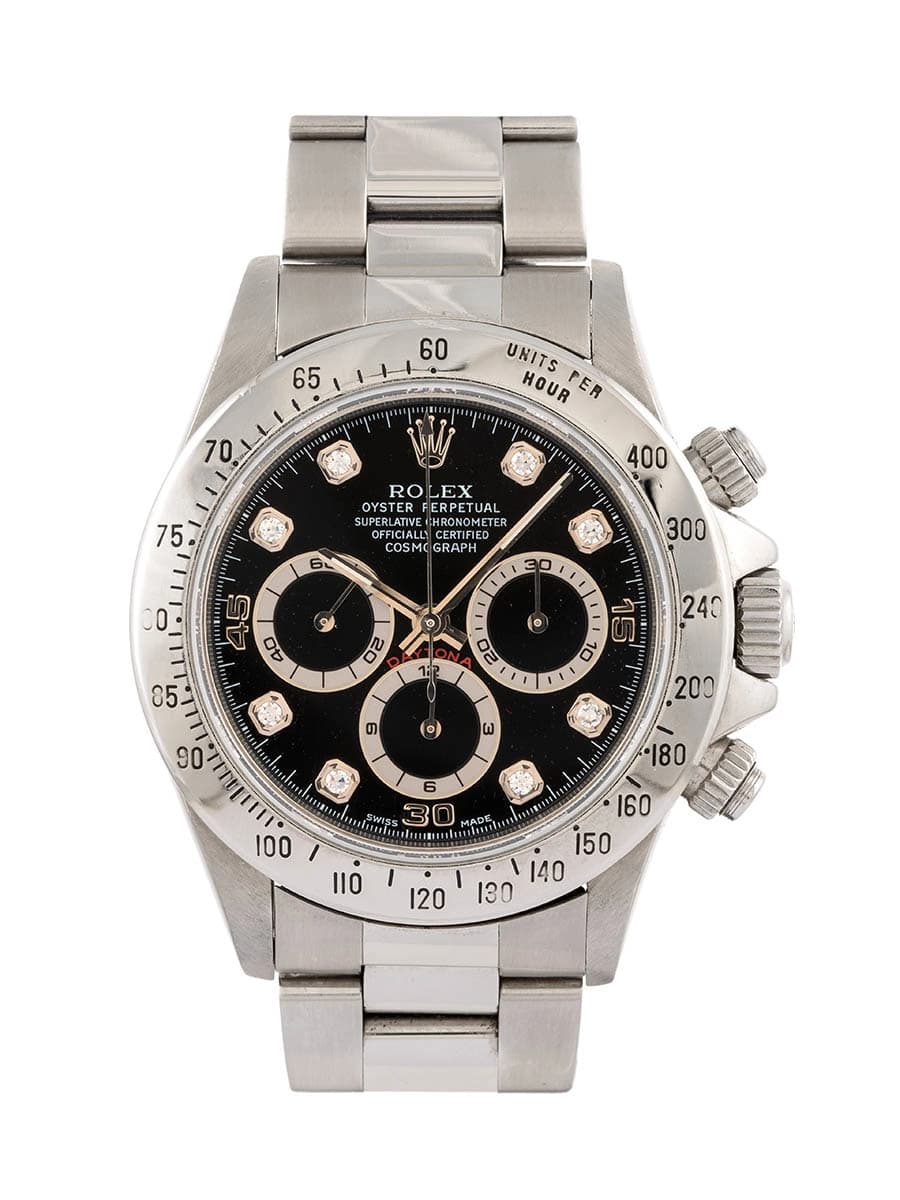 ROLEX DAYTONA MOV. ZENITH X SERIAL 40MM IN ACCIAIO E DIAMANTI REF. 16520