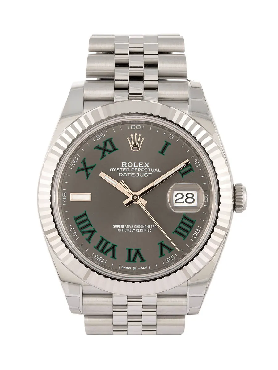 ROLEX DATEJUST QUADRANTE WIMBLEDON FULL STICKERS 41MM IN ACCIAIO REF. 126334