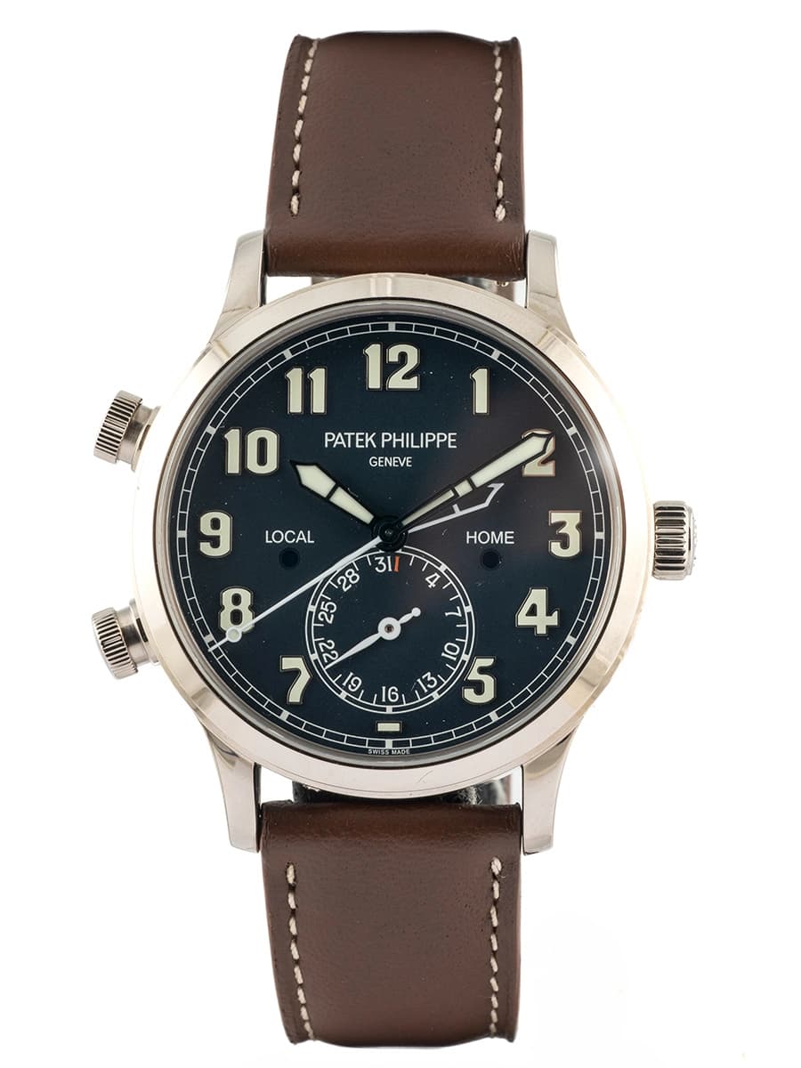 PATEK PHILIPPE CALATRAVA PILOT TRAVEL TIME 42MM IN ORO BIANCO 18KT REF. 5524G-001