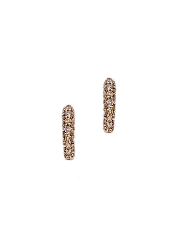 ORECCHINI A CERCHIO IN ORO ROSA 18KT CON DIAMANTI BROWN