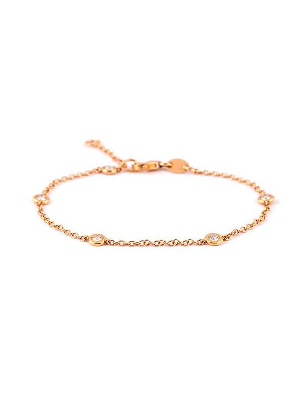 BRACCIALE IN ORO ROSA 18KT 5 DIAMANTI