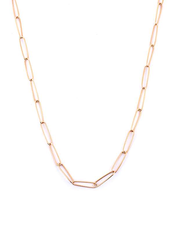 GIROCOLLO CATENA MAGLIA ALLUNGATA IN ORO ROSA 18KT