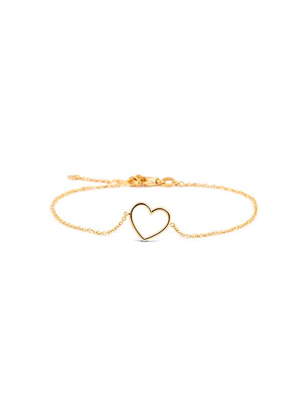 BRACCIALE CON CUORE CLASSIC SIZE VUOTO IN ORO GIALLO 18KT