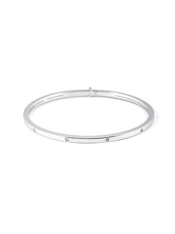 BRACCIALE RIGIDO IN ORO BIANCO 18KT CON DIAMANTI