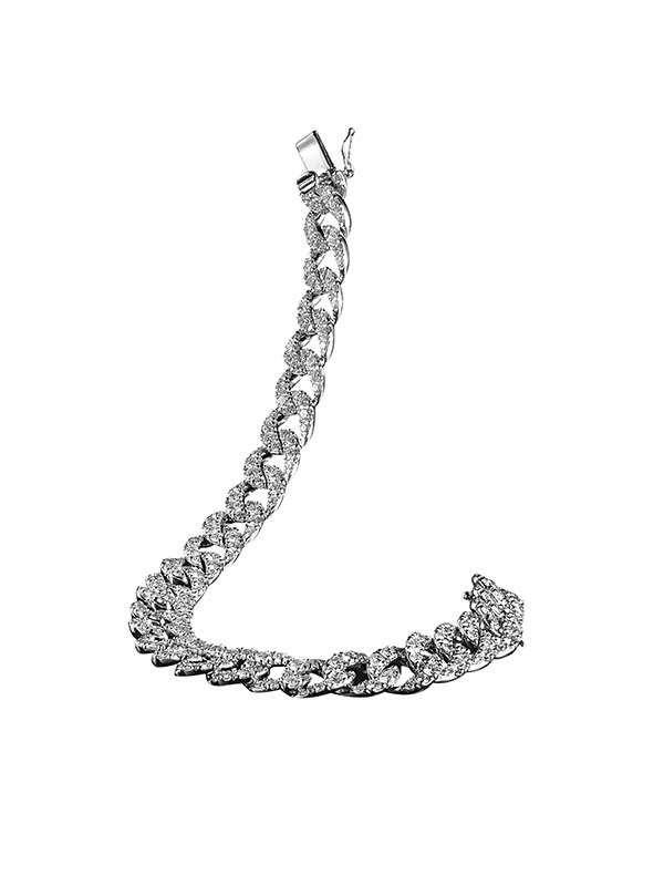 BRACCIALE GROUMETTE IN ORO BIANCO 18KT E DIAMANTI