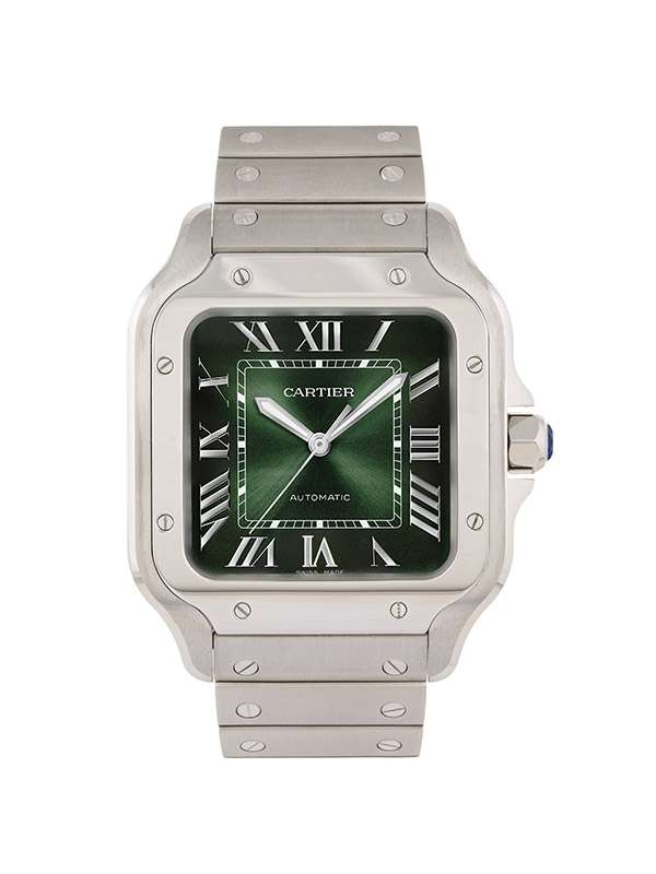 CARTIER SANTOS-DUMONT DE CARTIER MODELLO MEDIO VERDE IN ACCIAIO REF. WSSA0061