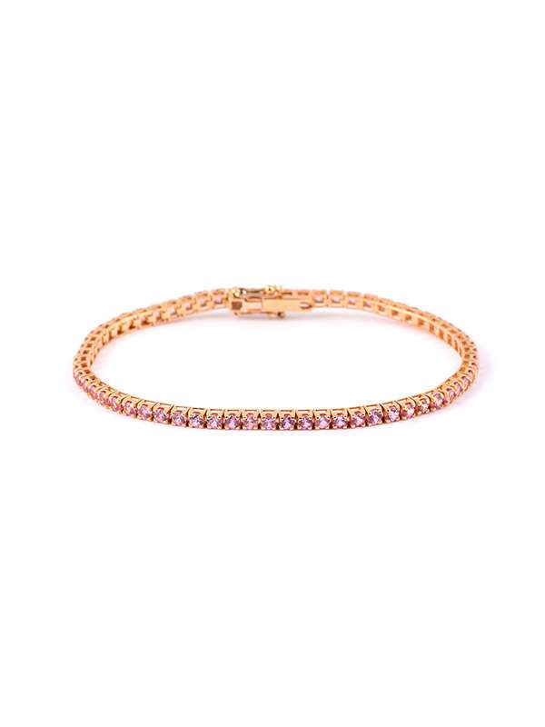 BRACCIALE TENNIS IN ORO ROSA 18KT CON ZAFFIRI ROSA