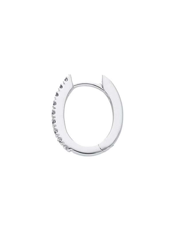 ORECCHINI CERCHIO OVALI IN ORO BIANCO 18KT CON DIAMANTI