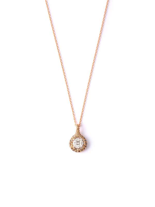 GIROCOLLO IN ORO ROSA 18KT CON DIAMANTI TAGLIO MULTIPLO E DIAMANTI BROWN