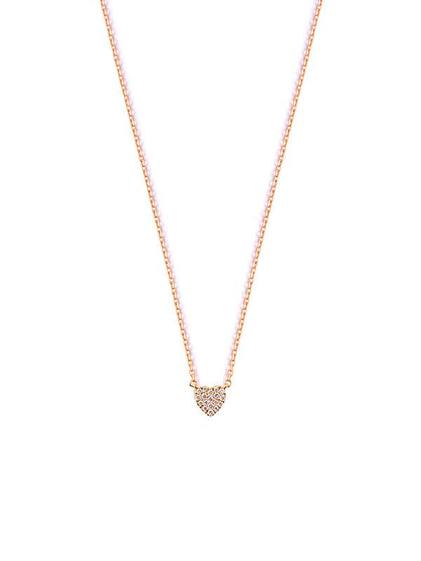 GIROCOLLO IN ORO ROSA 18KT CUORE CON PAVE' DI DIAMANTI