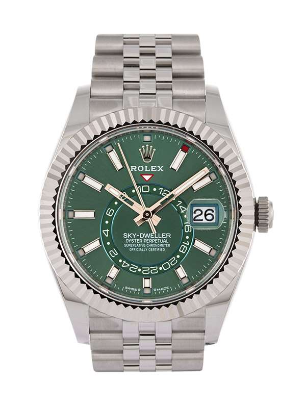 ROLEX SKY-DWELLER GREEN MINT DIAL 42MM IN ACCIAIO REF. 336934