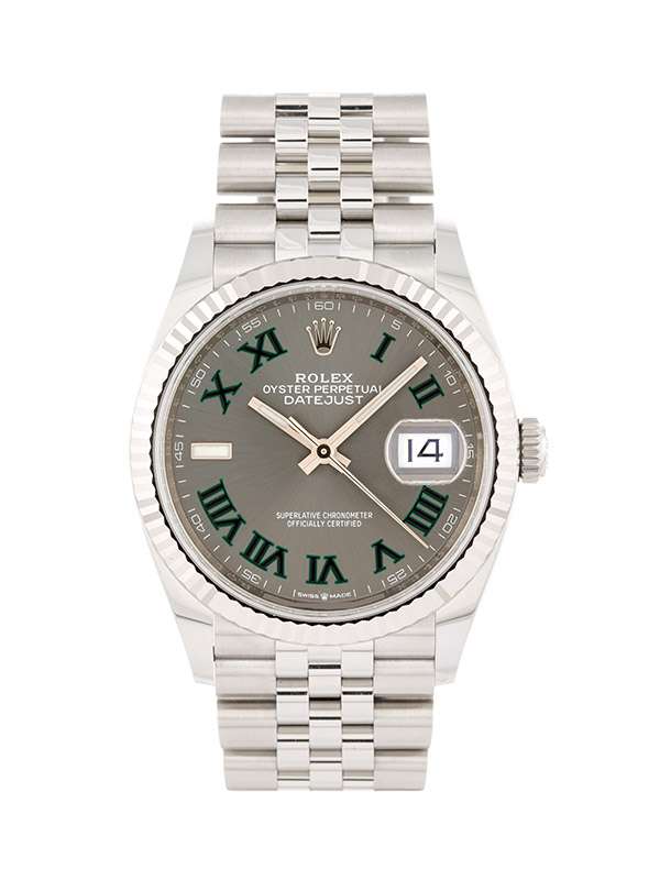 ROLEX DATEJUST QUADRANTE WIMBLEDON 36MM IN ACCIAIO REF. 126234