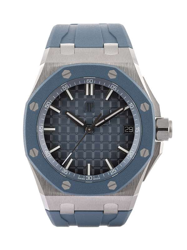 AUDEMARS PIGUET ROYAL OAK OFFSHORE 43MM IN ACCIAIO E CAUCCIU' BLU REF. 15605SK