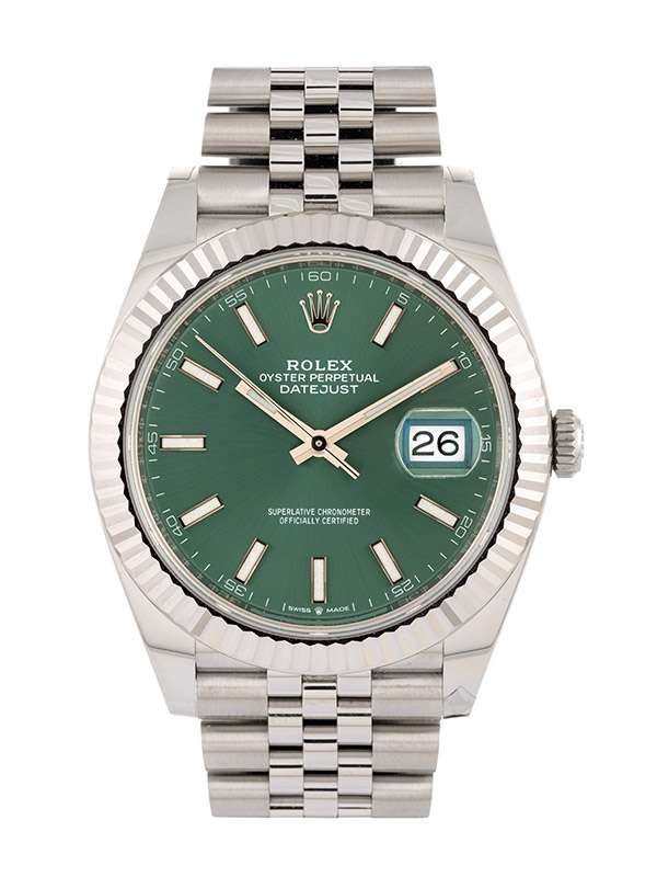 ROLEX DATEJUST MINT GREEN DIAL 41MM IN ACCIAIO REF. 126334