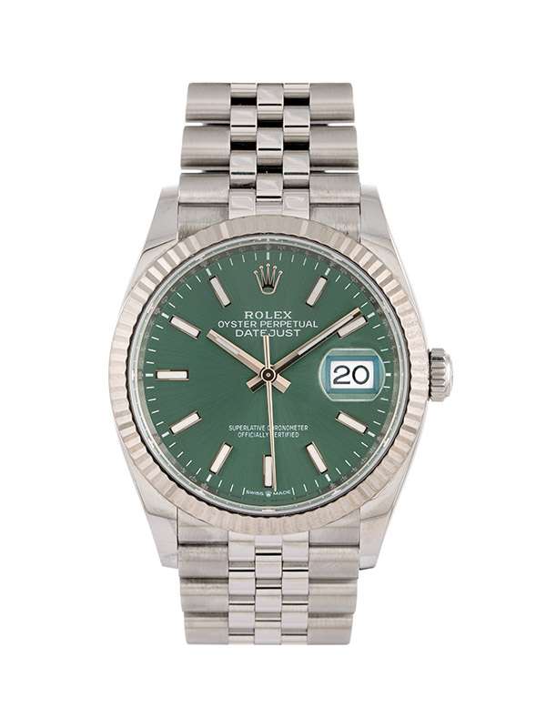 ROLEX DATEJUST MINT GREEN DIAL 36MM IN ACCIAIO REF. 126234