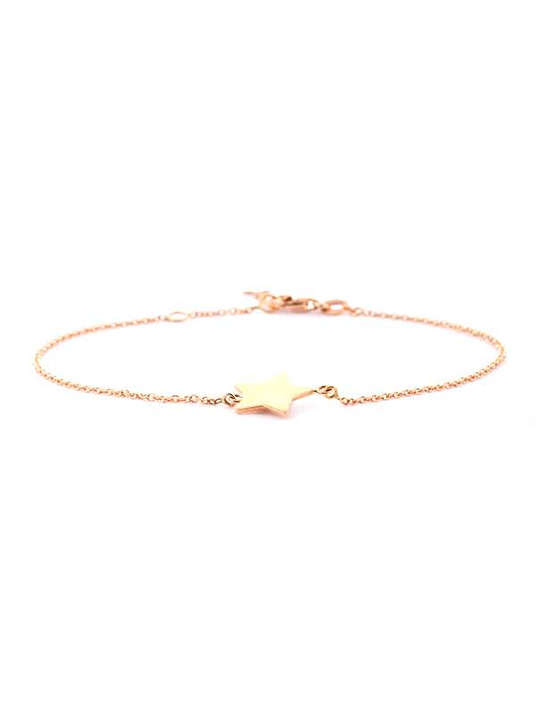 BRACCIALE CON STELLA MEDIA PIENA IN ORO ROSA 18KT