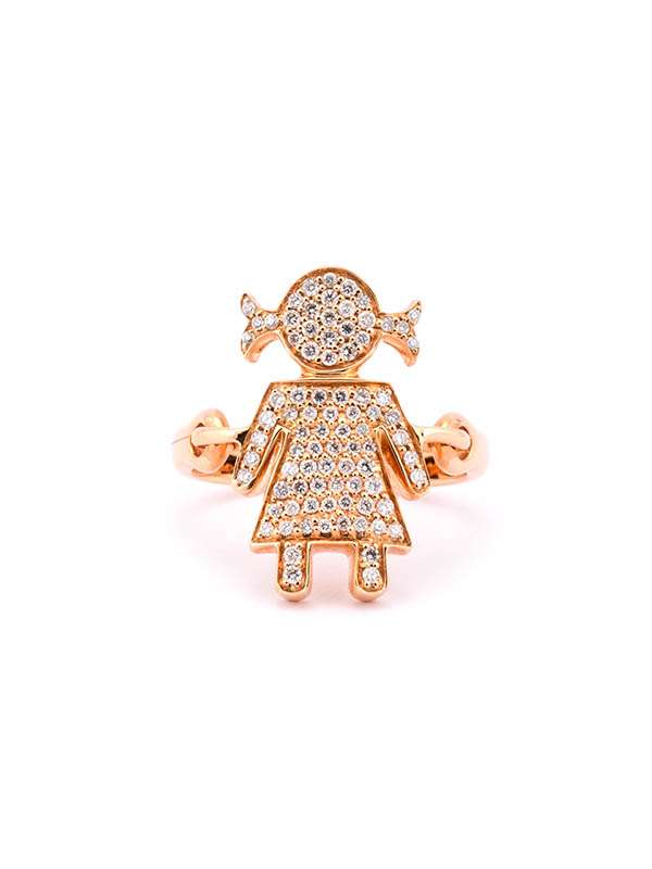 ANELLO EASY BIMBA MEDIA IN ORO ROSA 18KT CON DIAMANTI