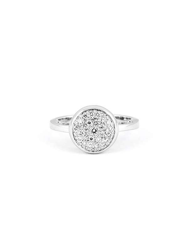 ANELLO PAVE' IN ORO BIANCO 18KT CON DIAMANTI