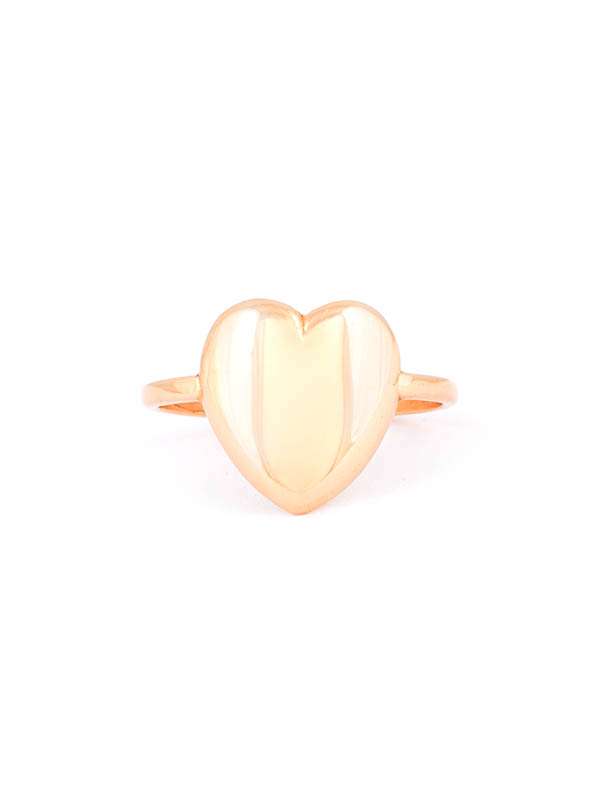 ANELLO CON  CUORE PIENO GRANDE IN ORO ROSA 18KT