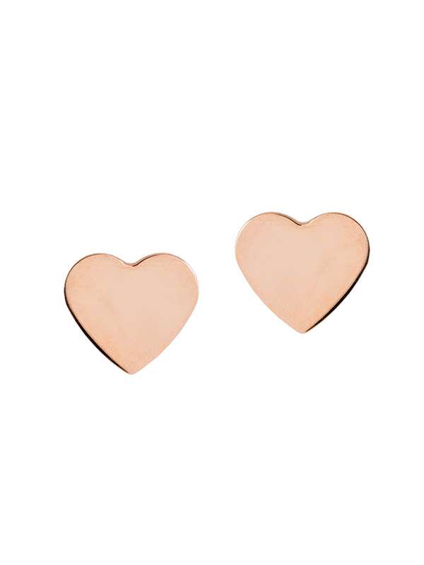 ORECCHINI A LOBO CON CUORE GRANDE PIENO IN ORO ROSA 18KT