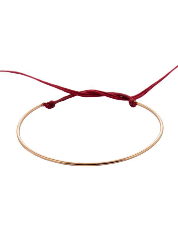 BRACCIALE RIGIDO IN ORO ROSA 18KT CON CORDINO