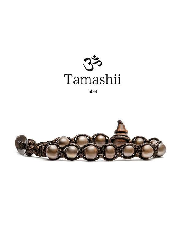 BRACCIALE TAMASHII PERLA MARRONE 1 GIRO BHS900-193