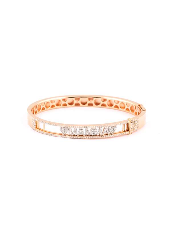 BRACCIALE RIGIDO ICONIC MOTION IN ORO ROSA 18KT CON DIAMANTI MIS. 17