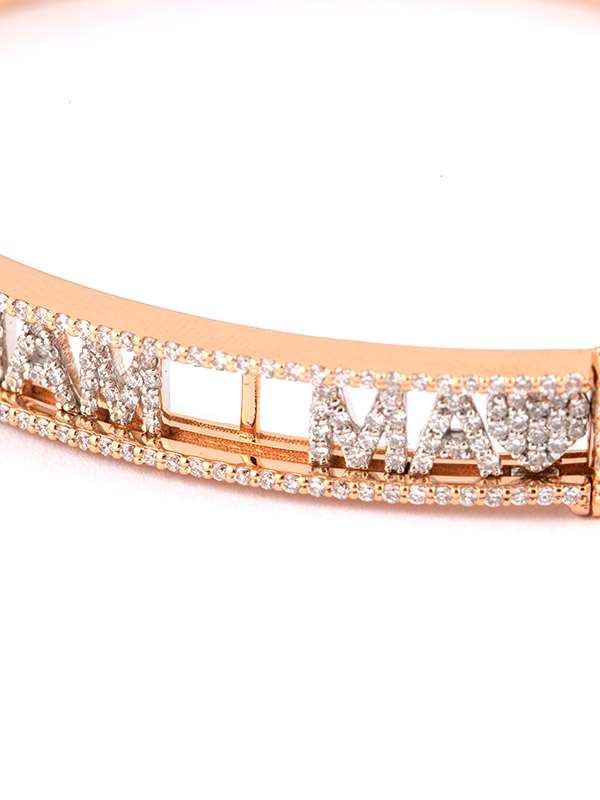 BRACCIALE RIGIDO ICONIC MOTION IN ORO ROSA 18KT CON DIAMANTI MIS. 17